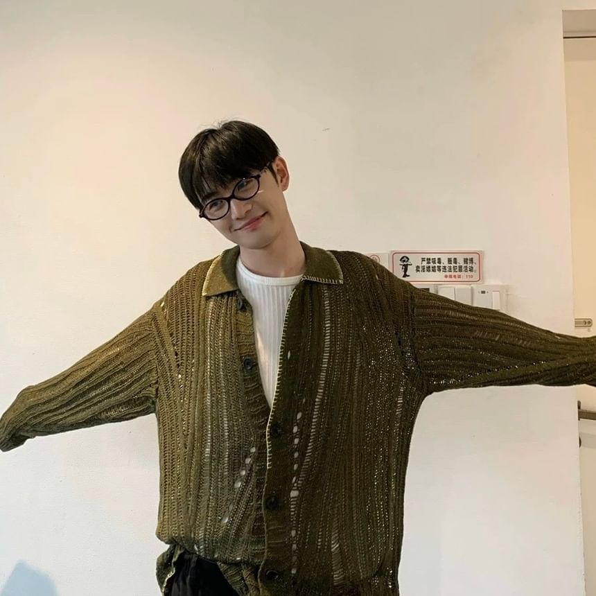 Real Boy - Kraag Versleten Cardigan