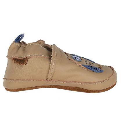 En Fant Lederhausschuhe - Beige m. Eule