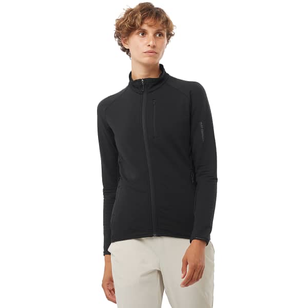 Veste polaire SALOMON ESSENTIAL LTWARM FZ W DEEP BLACK