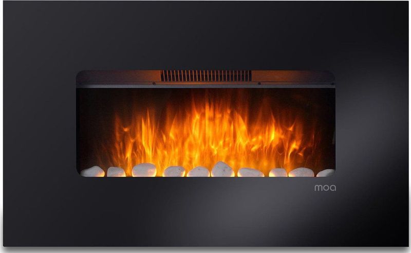 MOA - Sfeerhaard - Elektrisch - Zwart - 2000W - Met Afstandsbediening en Sfeerlicht