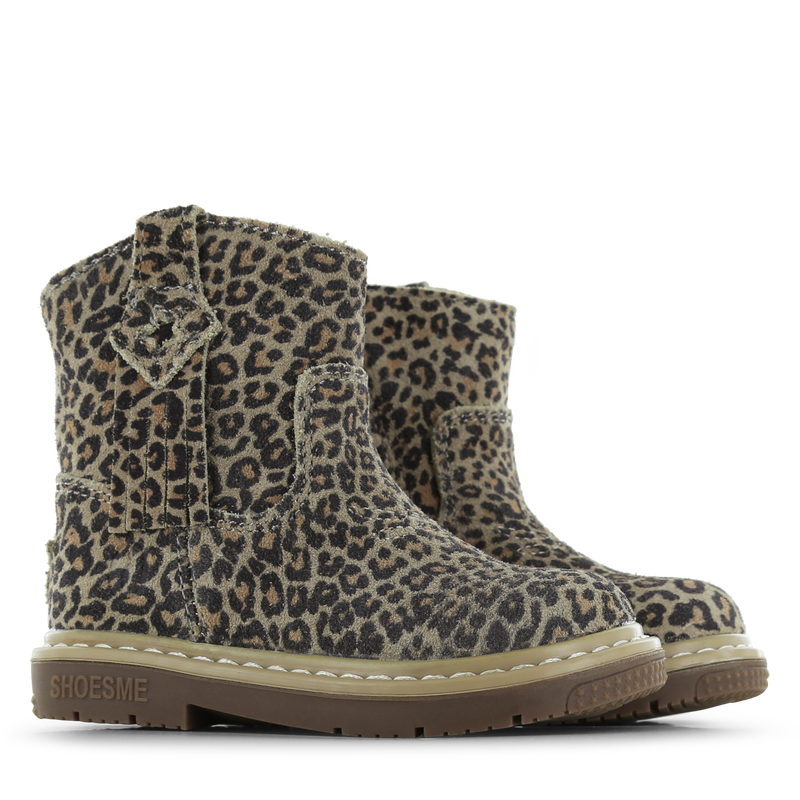 Shoesme panterprint laarsje met franjes Suède | Sale