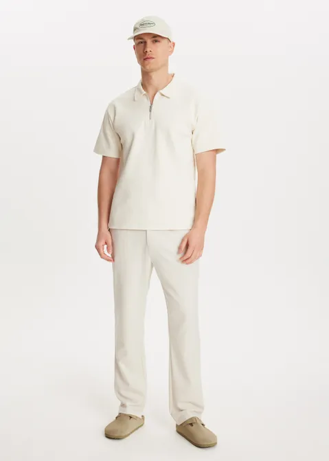 Polo met rits off-white (ECRU)
