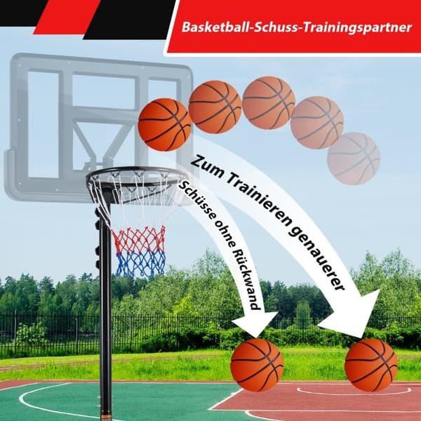 Basketballbøyle utendørs bærbart basketballstativ 260-305cm høydejusterbart svart