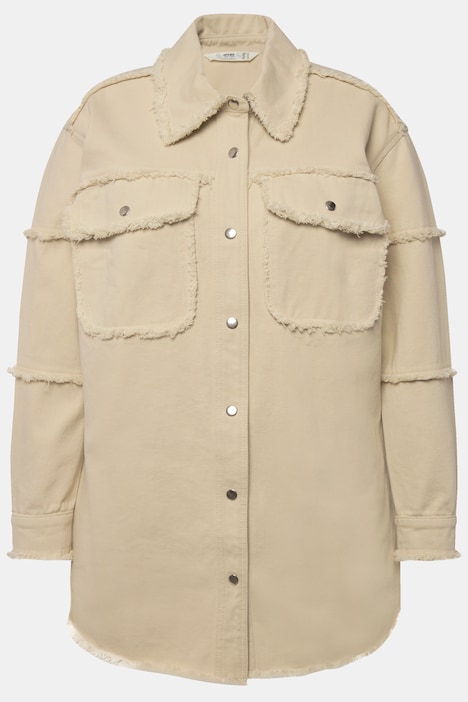 Jacke, modische Verzierungen, Hemdkragen, Langarm