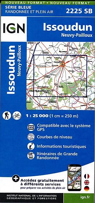 IGN - 2225 SB ISSOUDUN NEUVY PAILLOUX 1 25 000