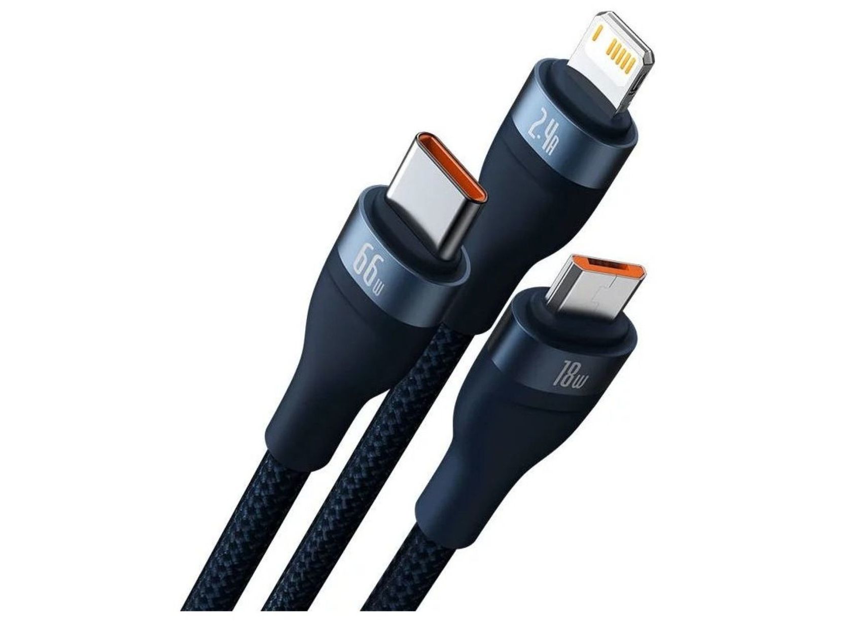 CABOS BASEUS FLASH USB-A P/ USB-C AZUL 1.2 MT