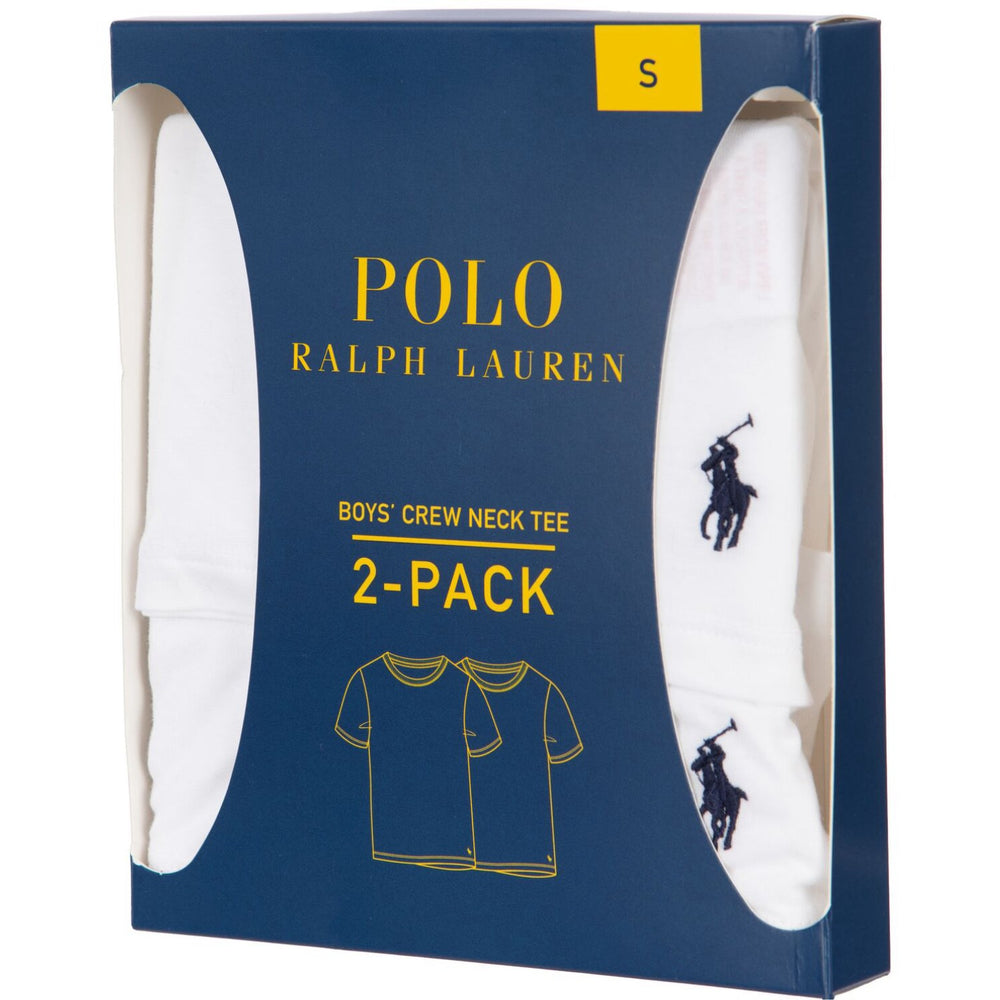 Køb Polo Ralph Lauren White 2 Pack Bomuld Crew T-Skjorte