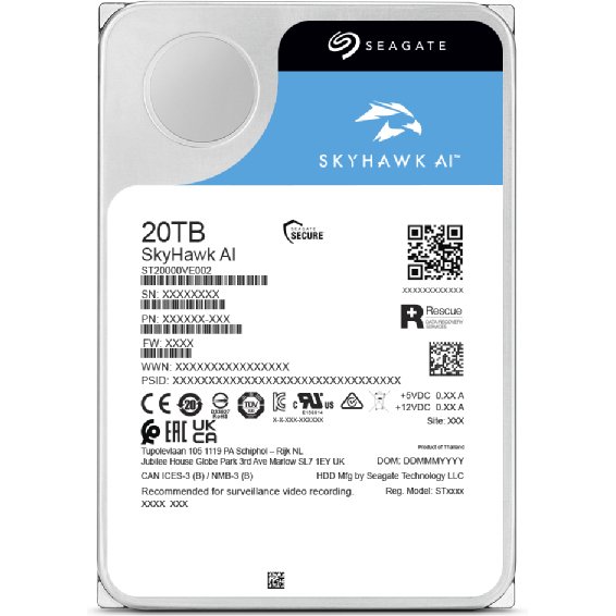 Seagate SkyHawk AI disque dur 20 To 7200 tr/min 512 Mo 3.5
