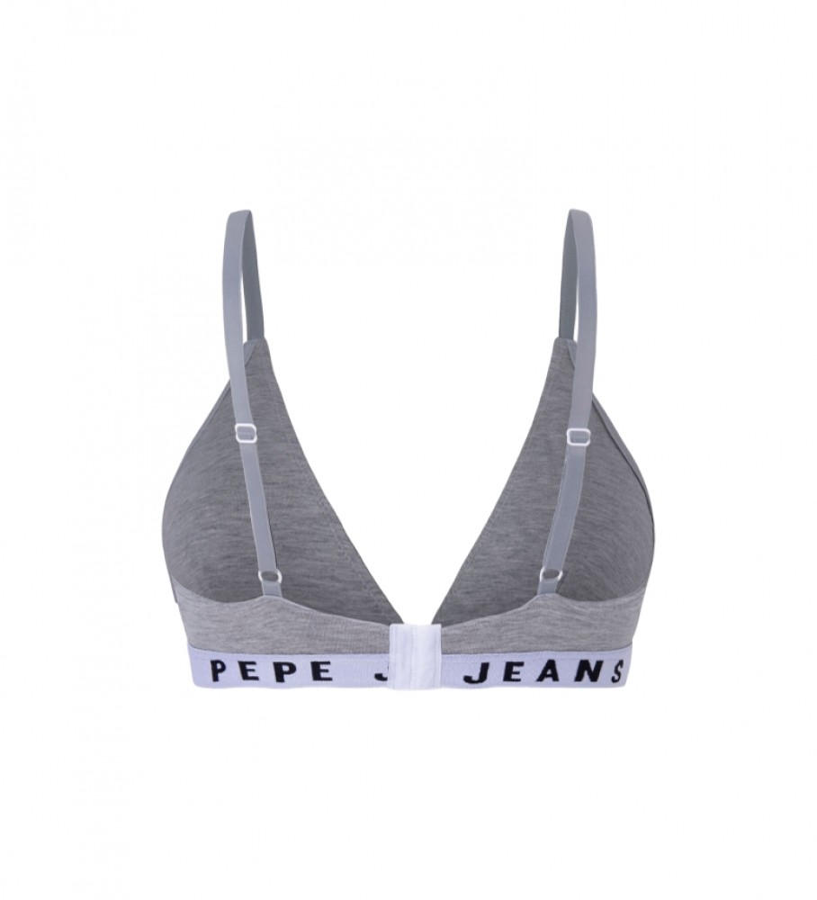 Sutiã cinza com logo da Pepe Jeans
