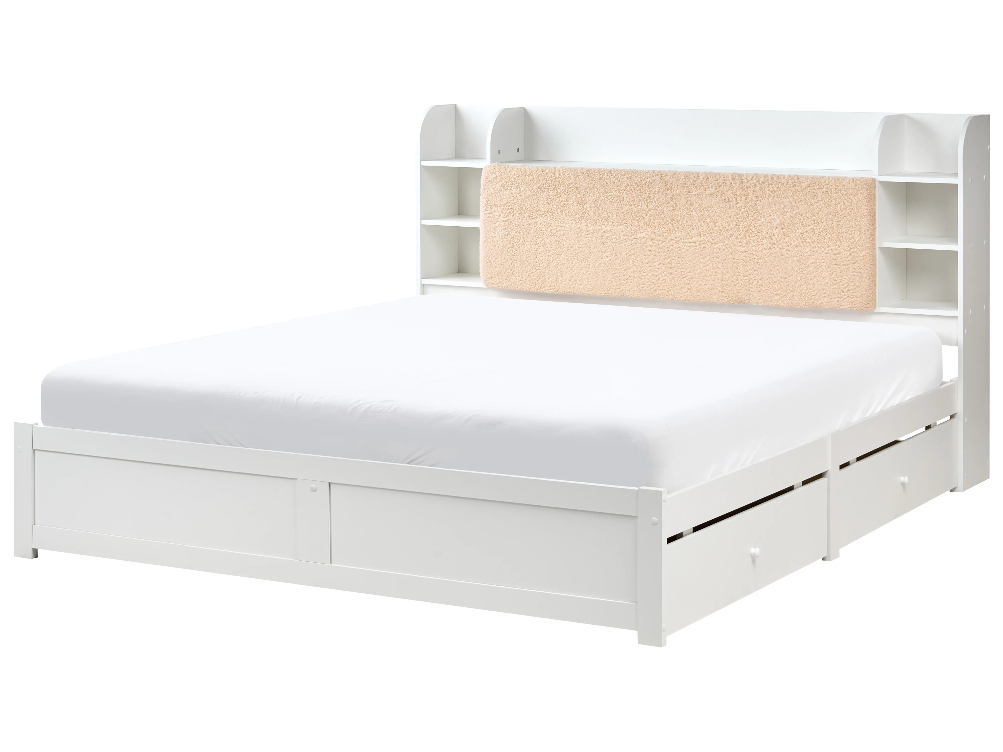 Bed met opbergladen BIZOU 180 x 200 cm Wit