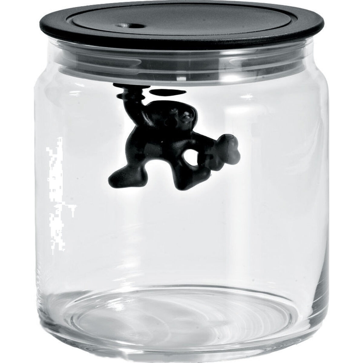 Gianni Glasskrukke med Lokk Svart 70 cl
