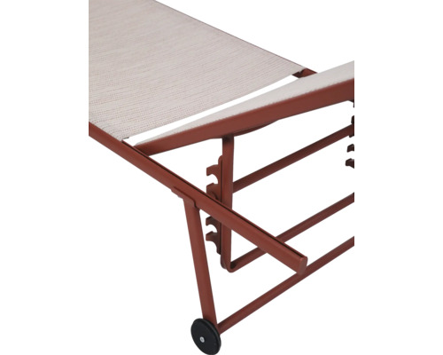 Travis ligstoel 55 x 185 x 97 cm staal terracotta/beige