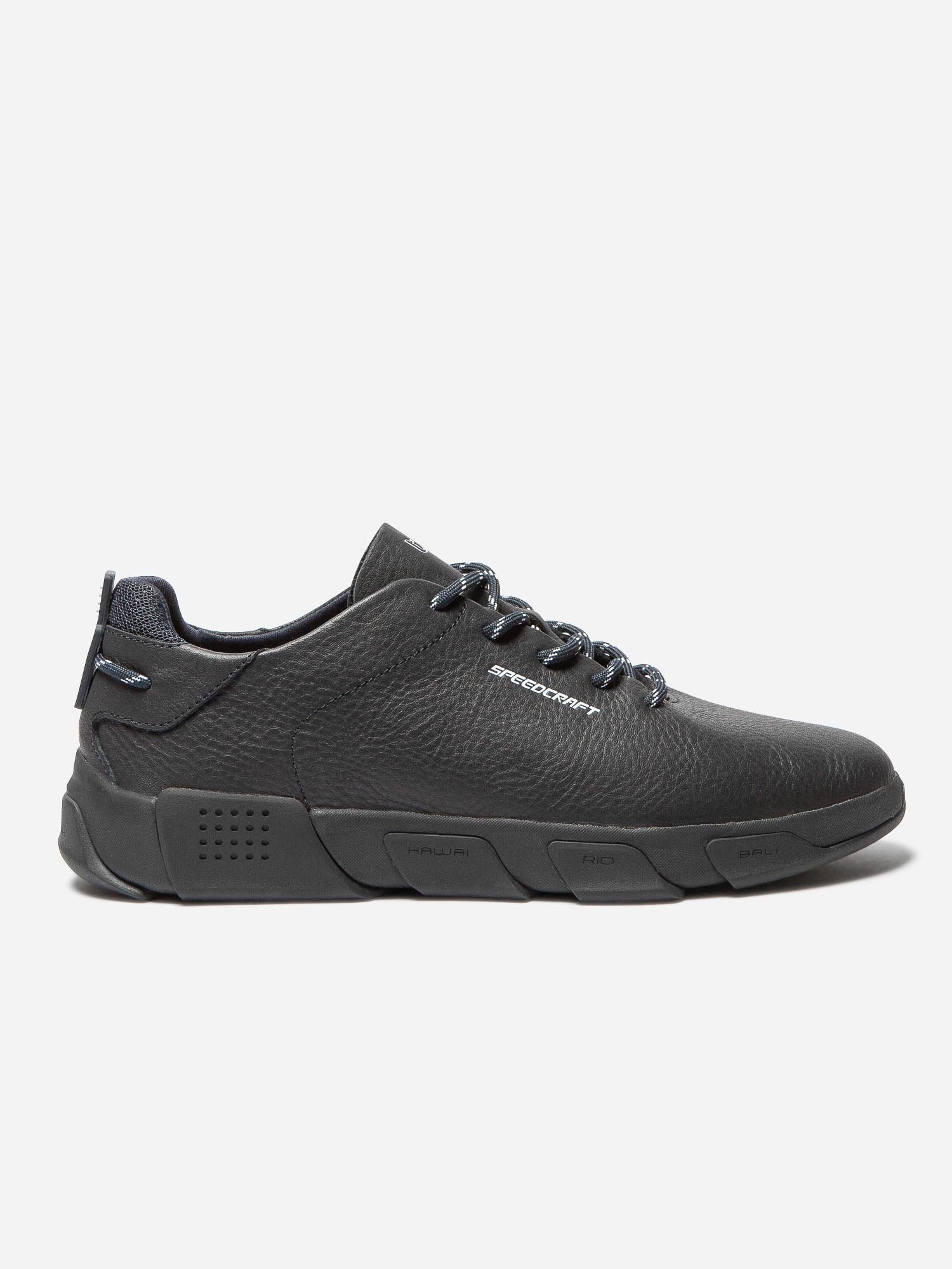Baskets Homme Confort Cuir Bleu