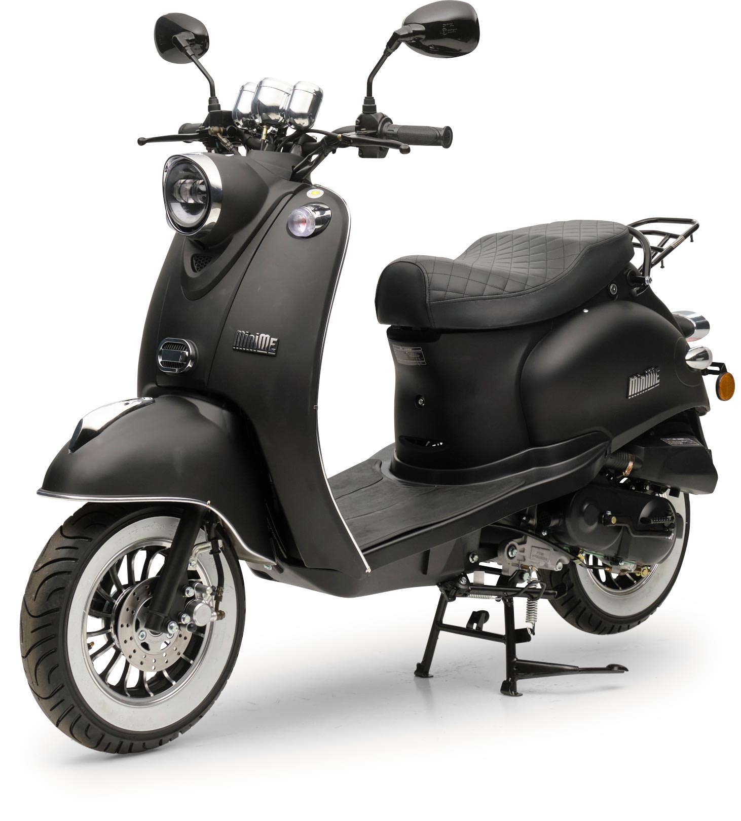 Motorroller Retro MiniMe 2.0 Mattschwarz 50ccm 45 kmh Moped Scooter