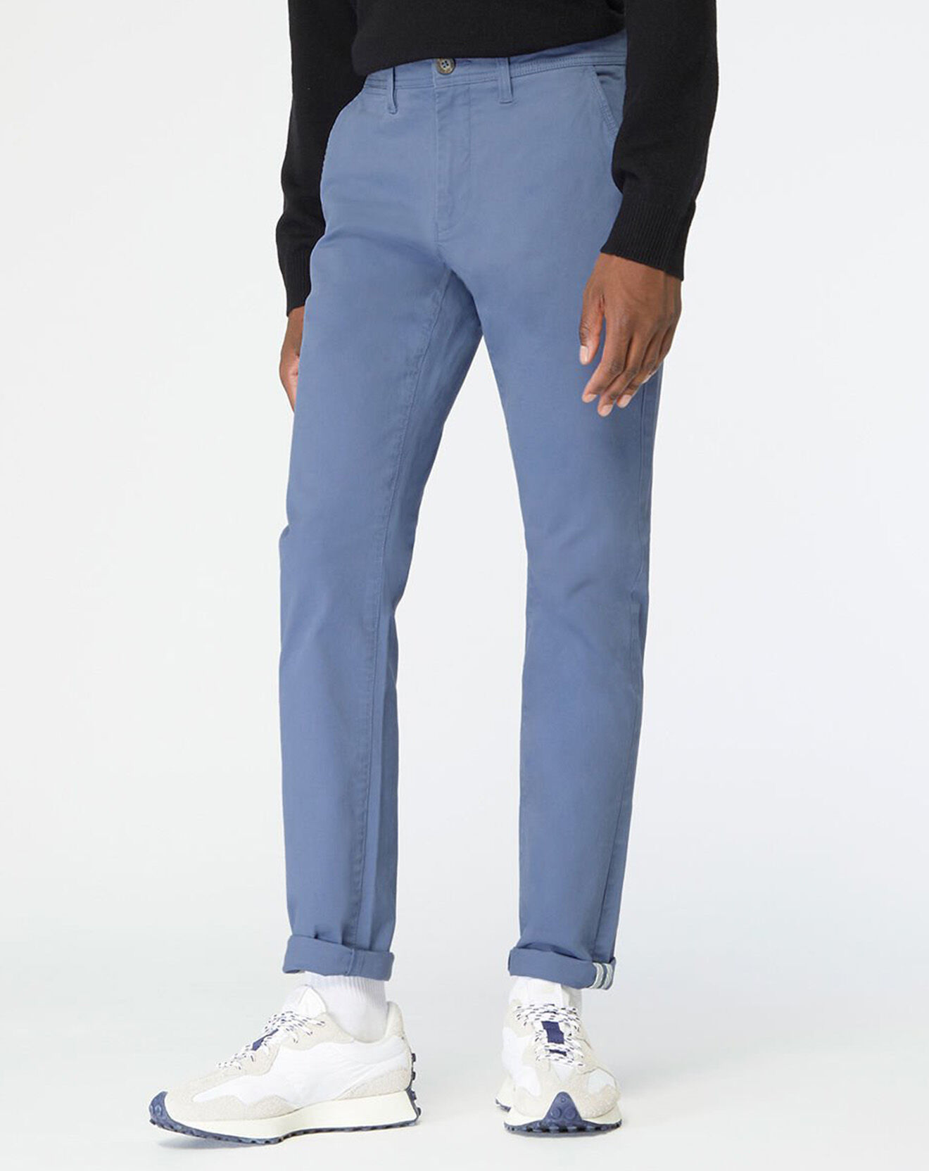 Galeries Lafayette Pantalon chino en Coton bio slim Kutslim bleu vintage