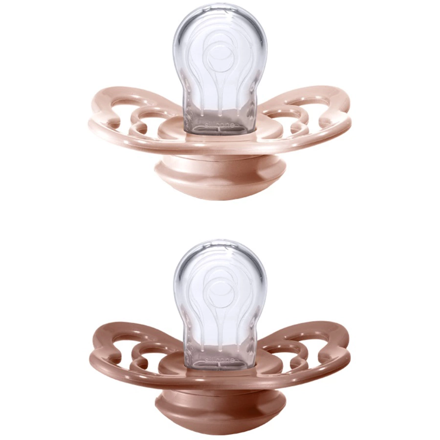 BIBS® Schnuller Supreme Blush  Woodchuck Silikon 0-6 Monate, 2 Stk.