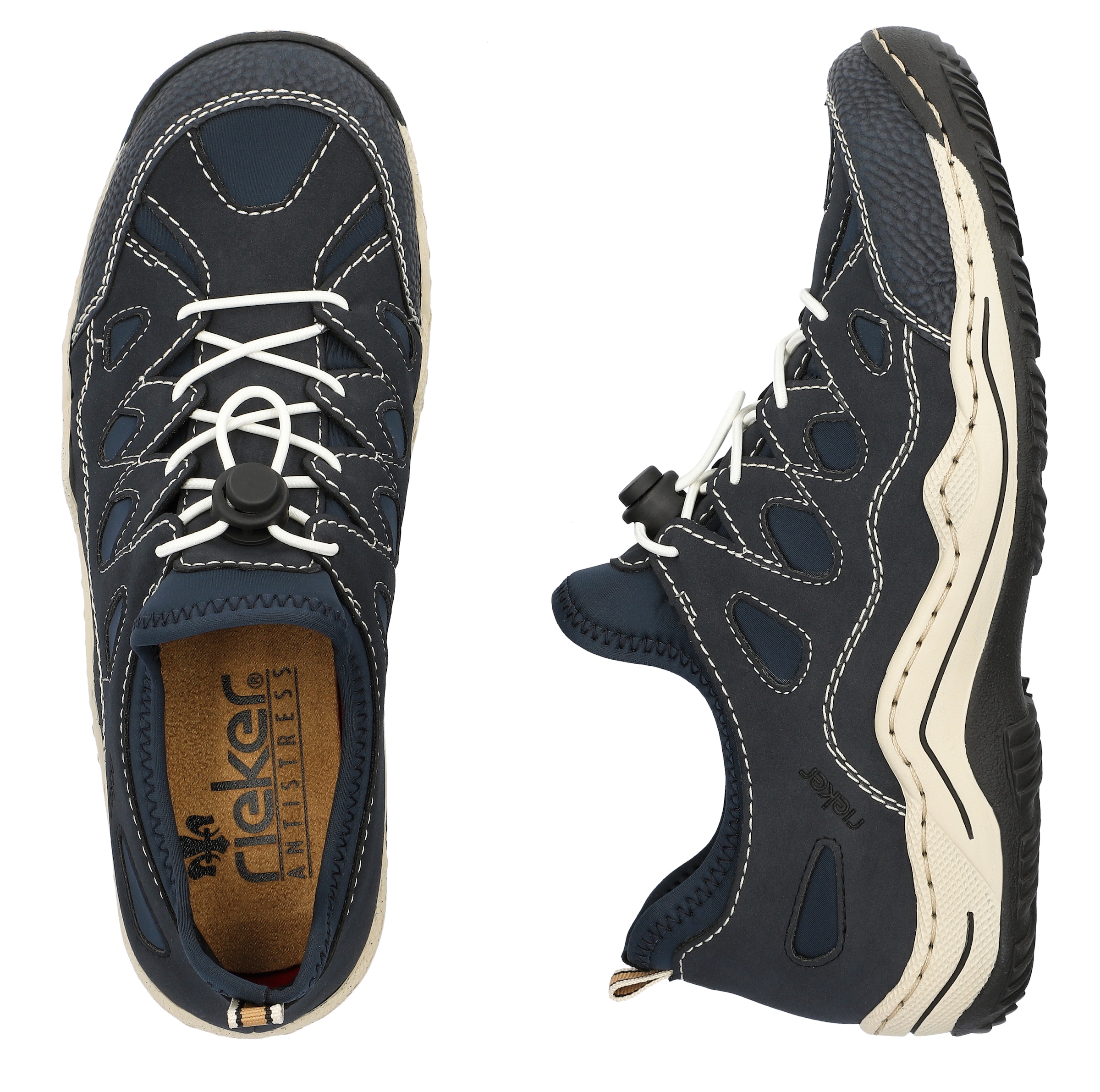Rieker Slip-On Sneaker  Trekking Schuh, Freizeitschuh, Slipper mit Wechselfussbett