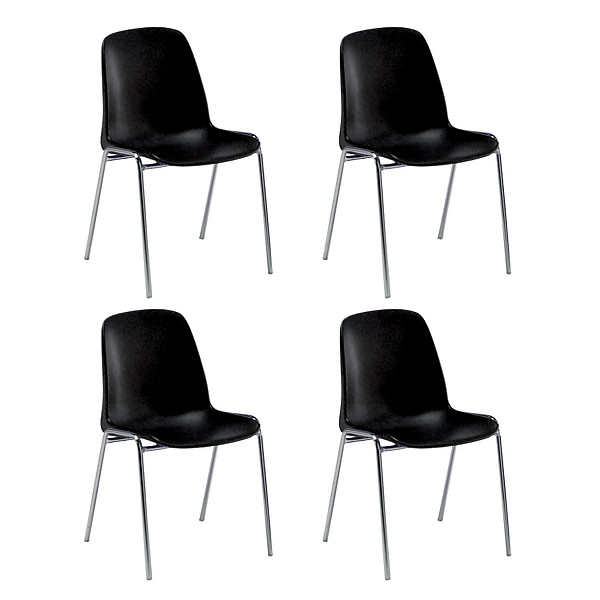 4 chaises coques Séléna noires