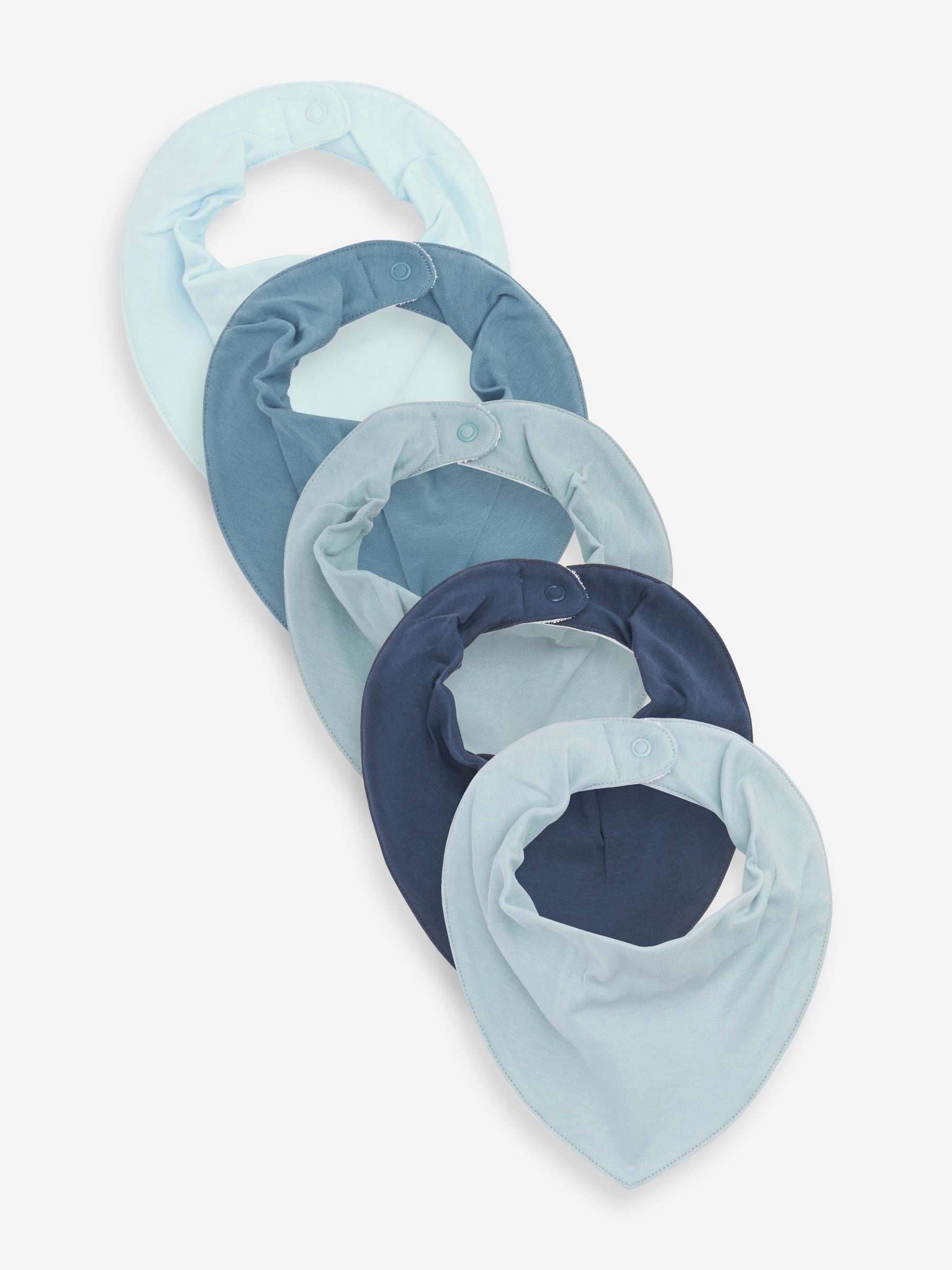 Blauw - 5 Pack Dribble Baby 100% Cotton Bibs