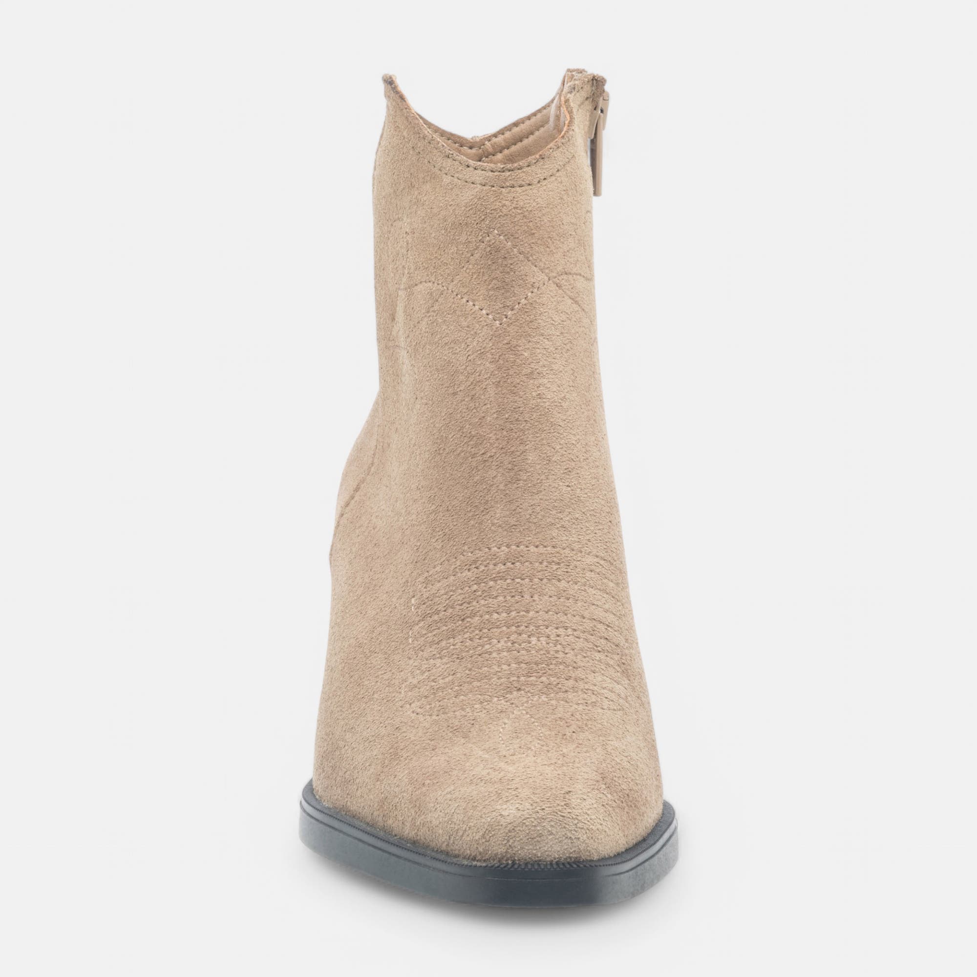 Santiags à talon Femme en cuir beige