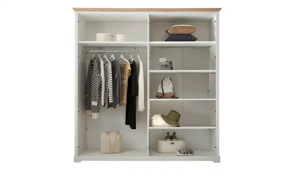 Kleiderschrank Jasmin II Pinie (Nachbildung), Asteiche (Nachbildung) 214 cm