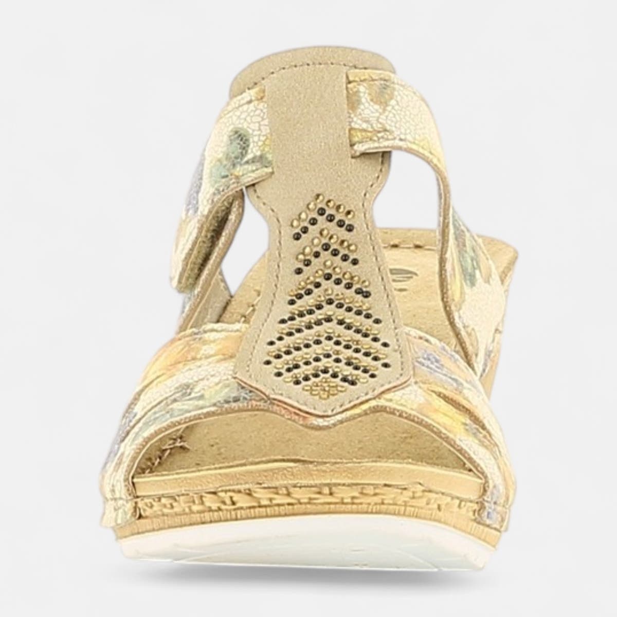 Mules à talon compensé Femme beige