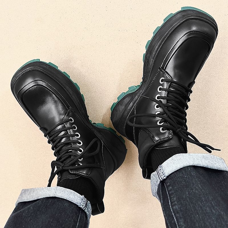 Tanzanite - Veterschoenen met plateauzool