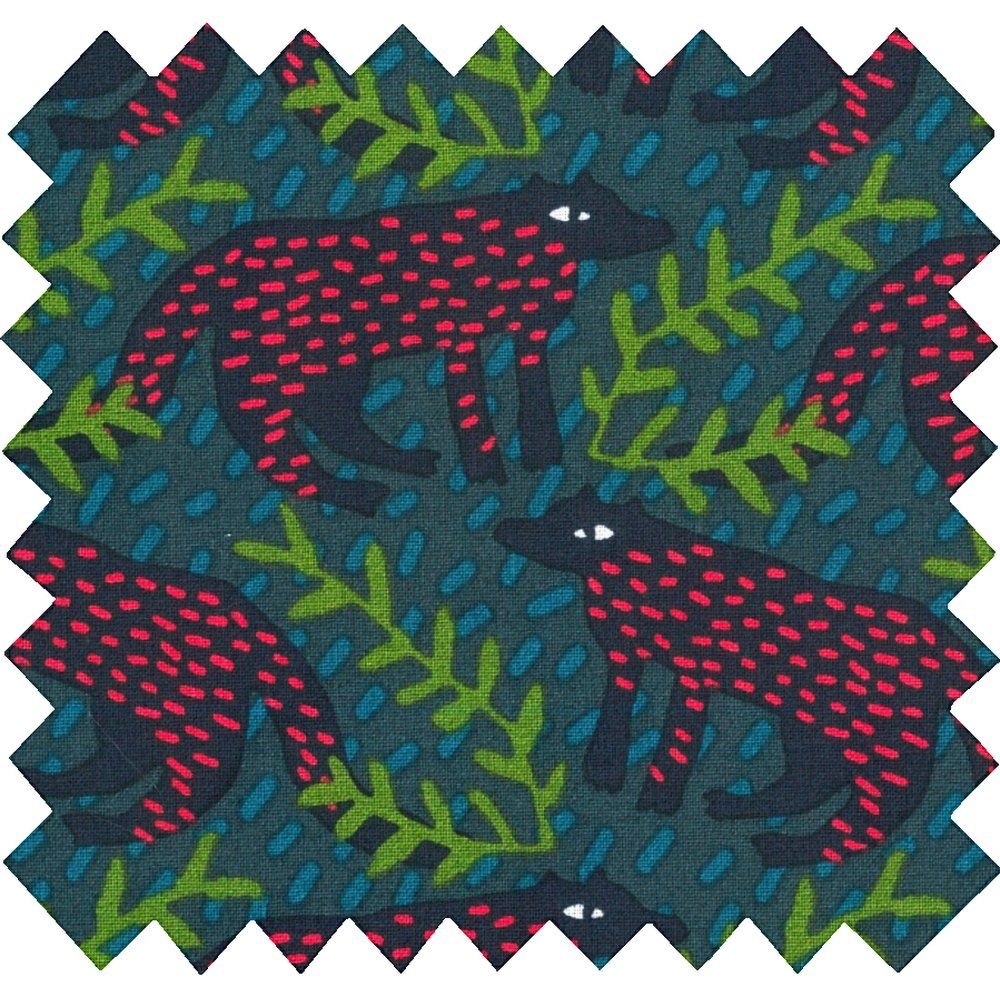 Coupon Tissu 50 Cm Loup Des Bois