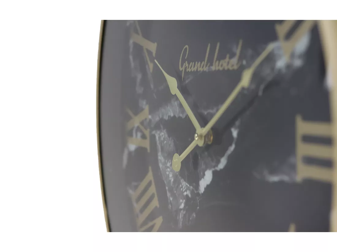 Horloge murale Marseille imitation marbre - Noir 50*6*50