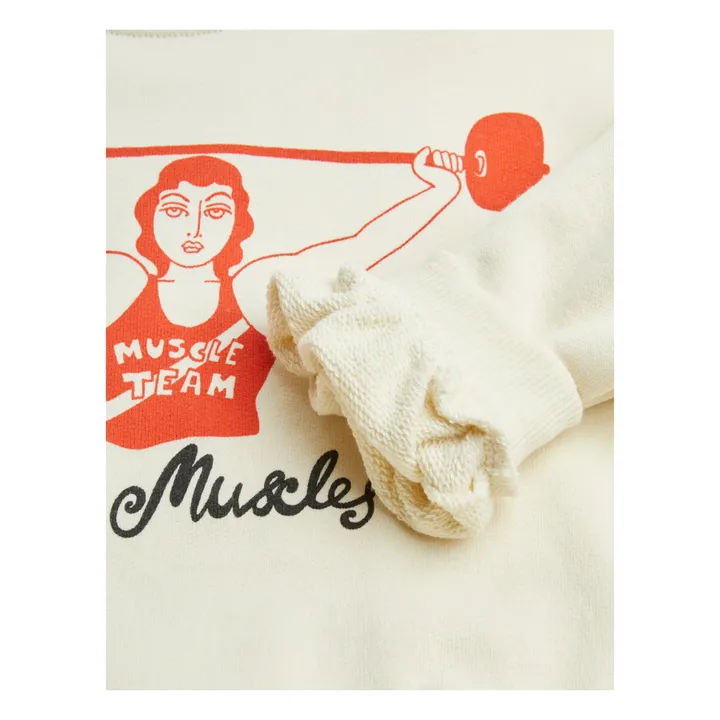 Mini Rodini Sweat Club Muscle Coton Bio | Ecru