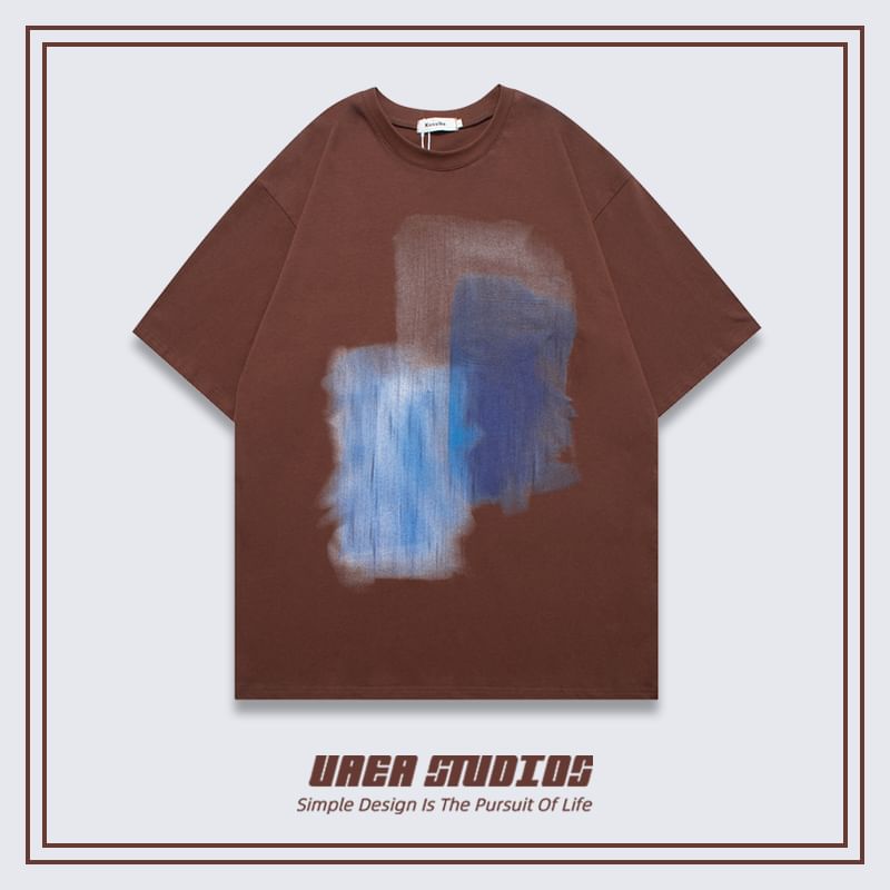 Chuoku - T-shirt met korte mouwen, ronde hals en patroonprint