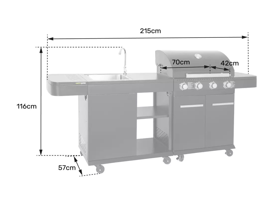 Cuisine extérieure modulable FYRA - 4 brûleurs - COOK'IN GARDEN