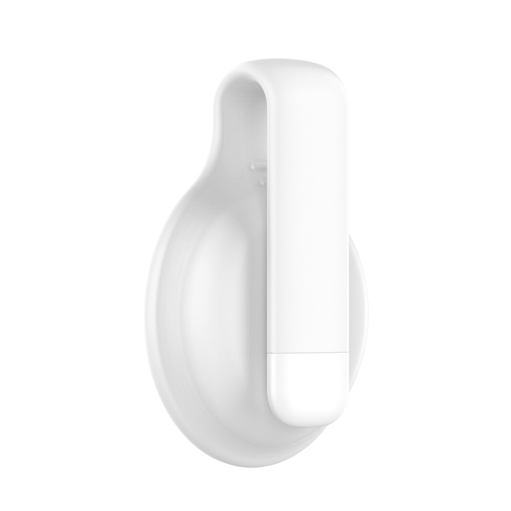 Apple AirTag Anhänger Silikon Case Hülle mit Gürtelclip - Weiss