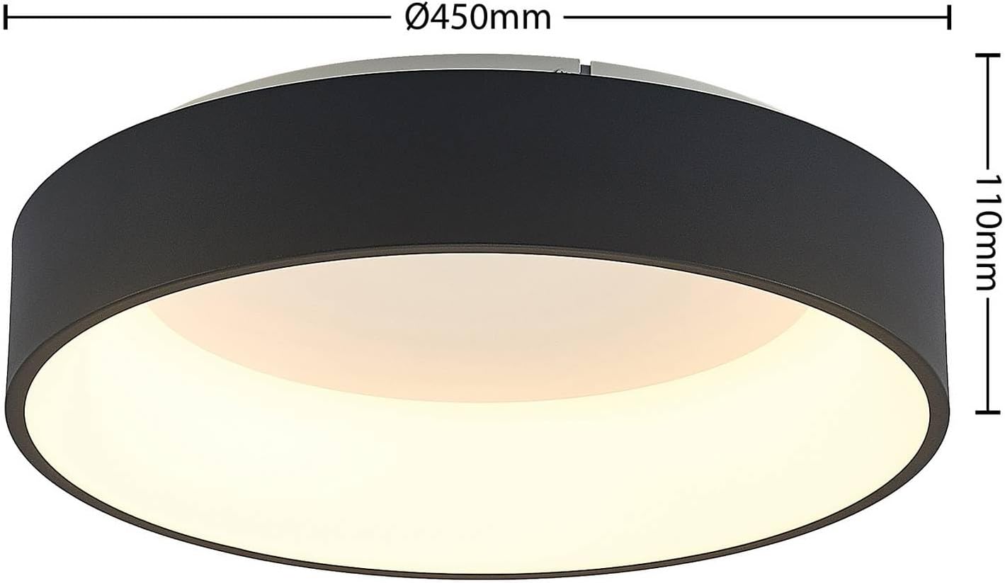 Arcchio LED Deckenleuchte Aleksi (Modern) in Schwarz aus Metall (1 flammig,) - Lampe Deckenlampe Küchenleuchte