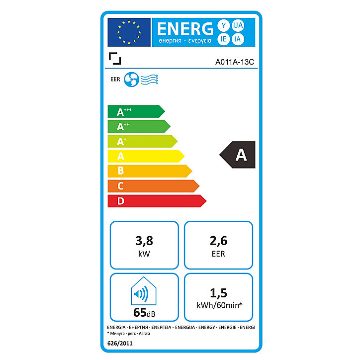 Climatiseur mobile avec évacuation A011A-14C 3800W 65 dB(A)