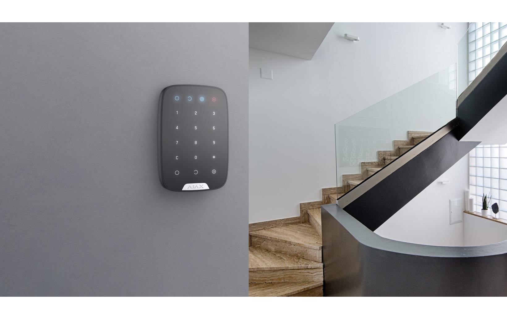 Bedienteil Baseline KeyPad Jeweller Schwarz<br>Tastenfeld mit Wandhalterung