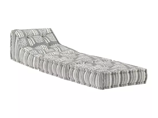 Pouf modulaire Gris rayé Tissu