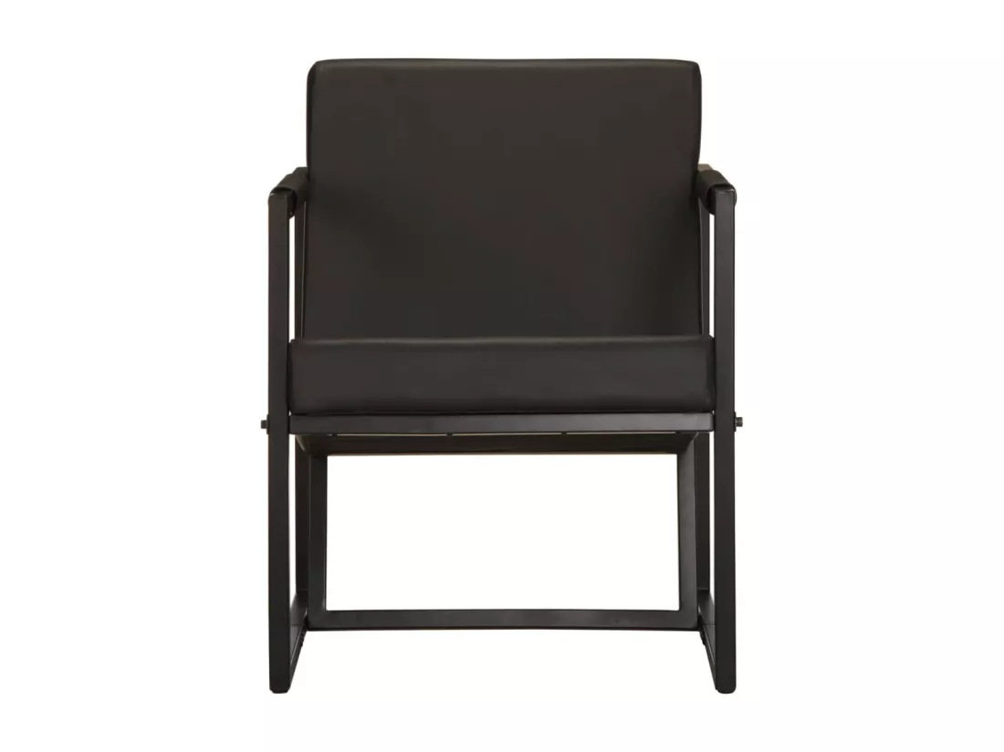 Fauteuil noir cuir véritable