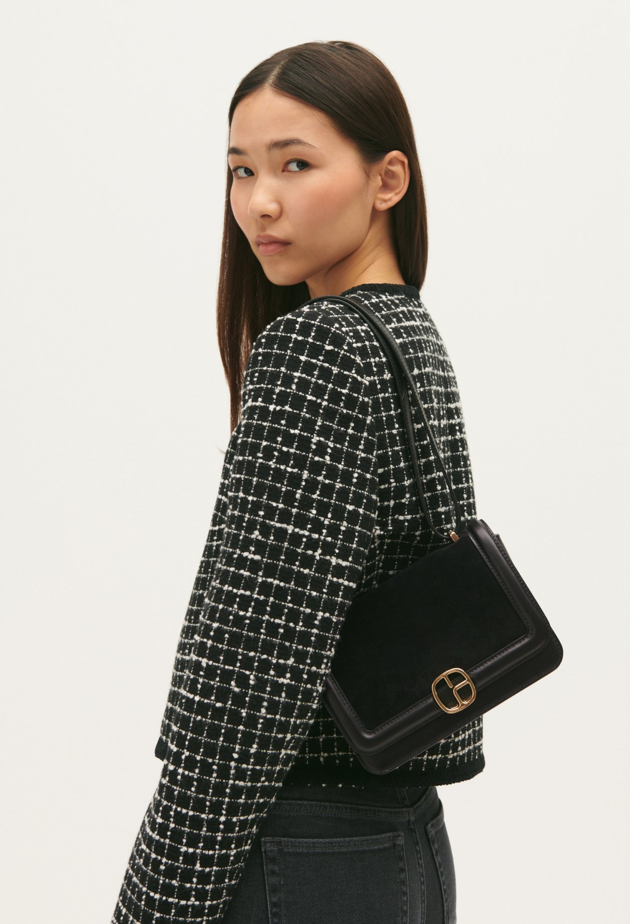 Sac Alberto cuir su&egrave;de noir