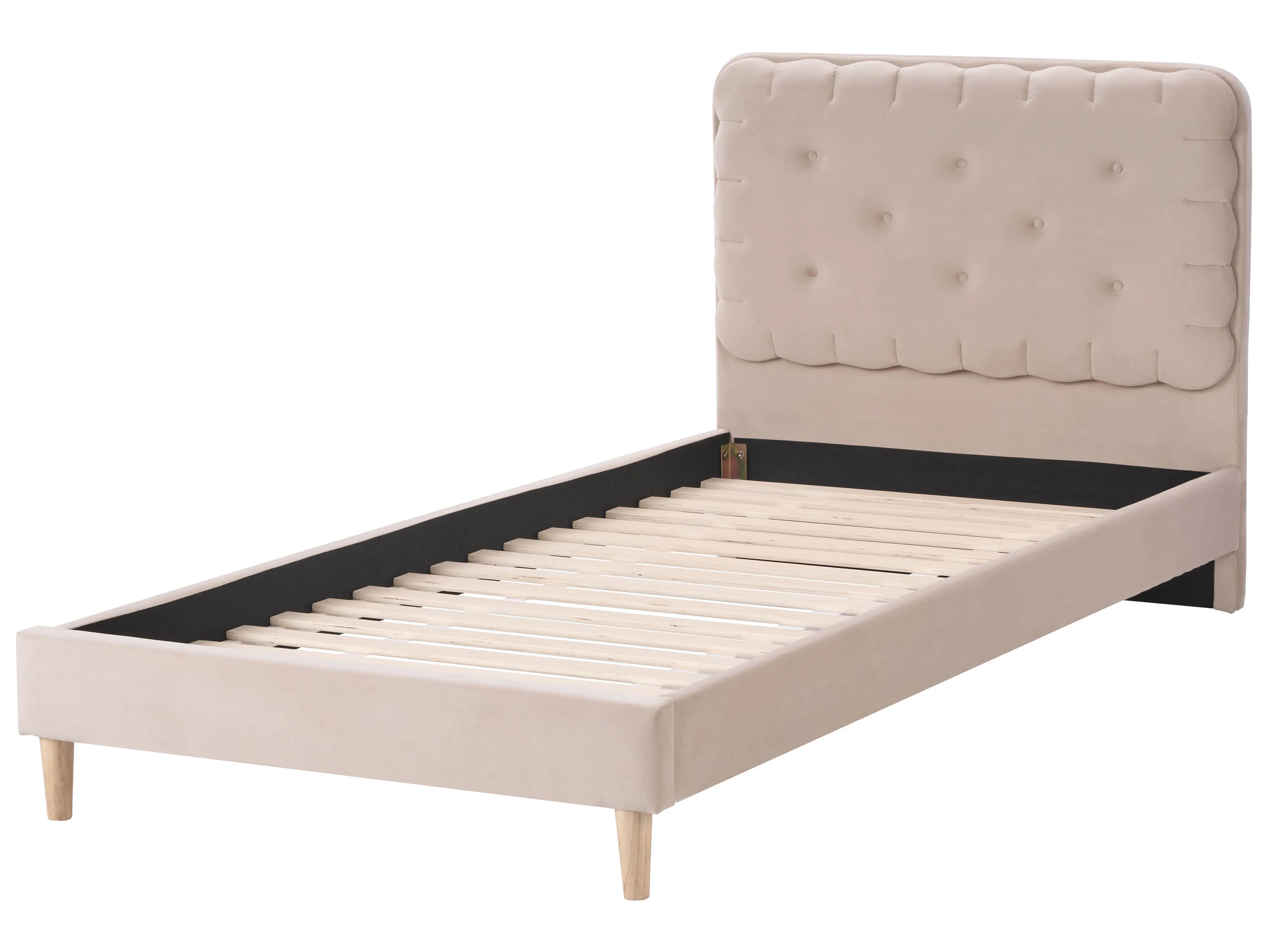 Bed Fluweel CORSAINT 90 x 200 cm Beige