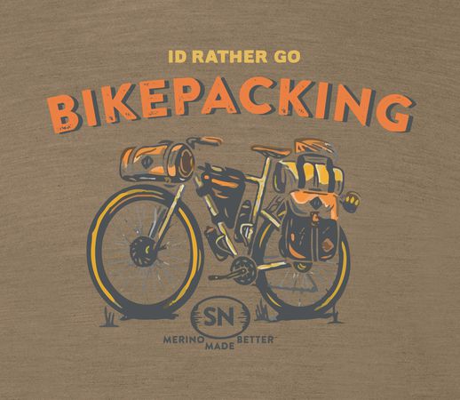 BIKEPACKING Herren-Merino-Kurzarmshirt  oak  M