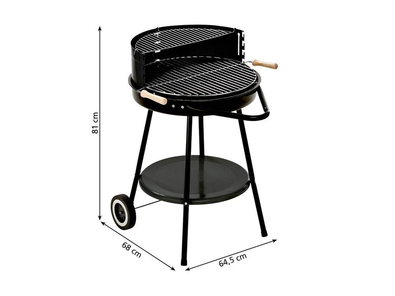 Landmann Holzkohlegrill - 66.5 cm - Schwarz Rundgrill
