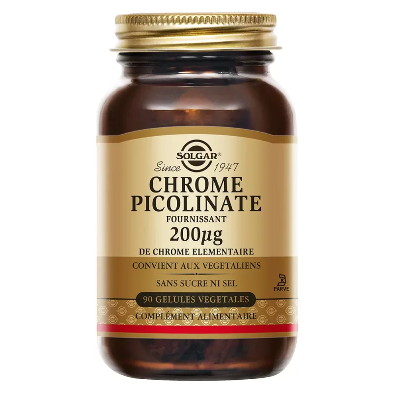 Chrome Picolinate 200 µg - Maintien Glycémie  - Hautement assimilable - 90 gélules végétales
