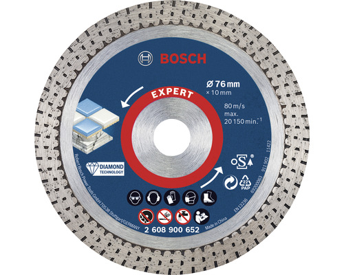 Bosch Professional Diamantdoorslijpschijf Expert HardCeramic Ø 76x10 mm voor GWS12V