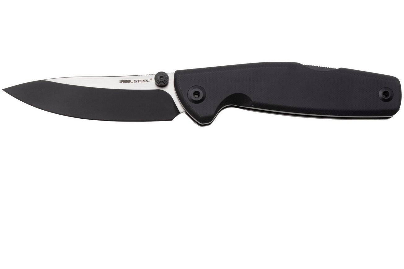 Real Steel Yak 7871BB, Satin/Black PVD 14C28N, Flat Grind, Black G10 zakmes