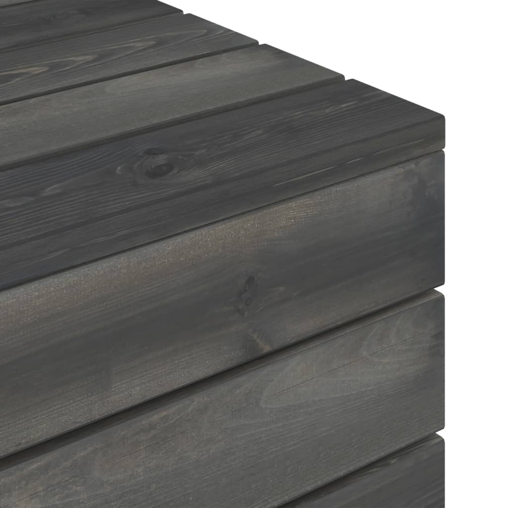Salon de jardin palette meuble d'extérieur ensemble de mobilier 6 pièces bois de pin massif gris foncé