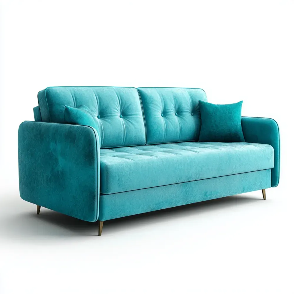 Zweisitzer-Sofa Samt 190x85x90 cm – Türkis – Modernes Design