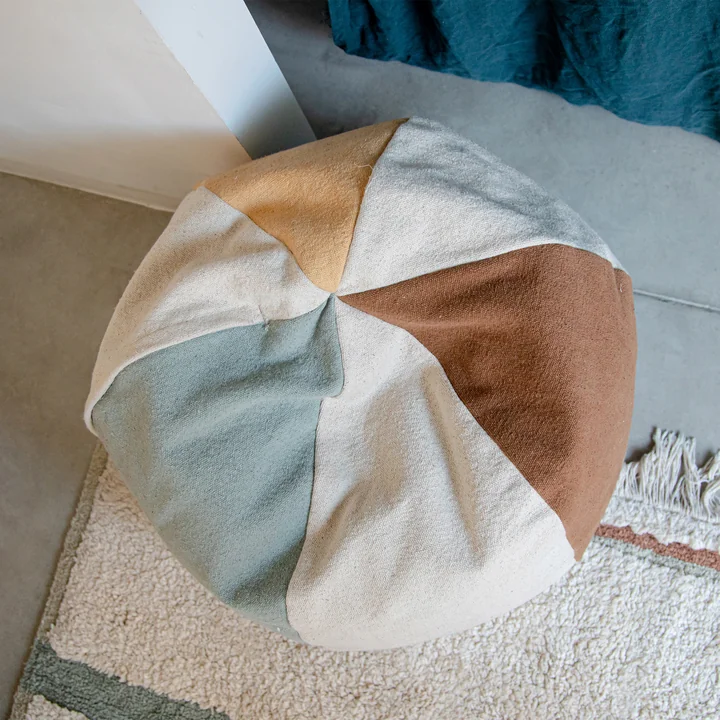 Lorena Canals - Pouf Ball, Ø 45 cm, natur / braun / gelb