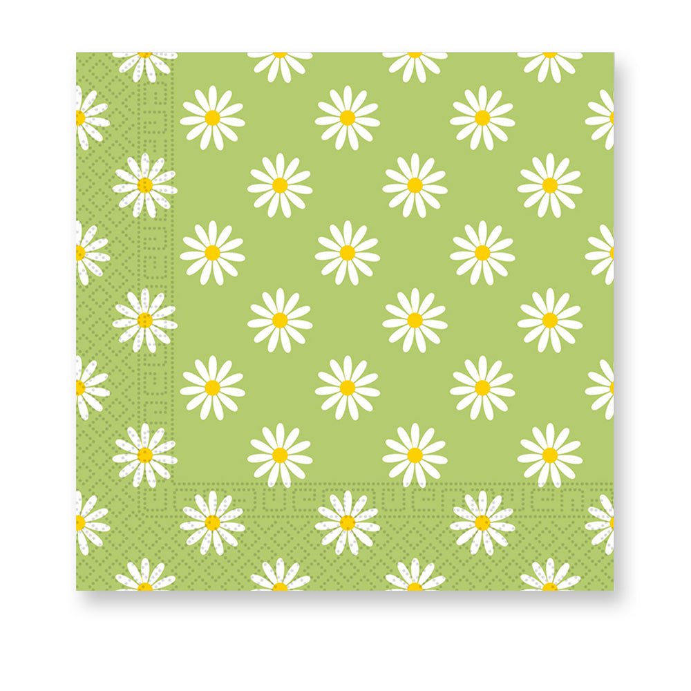 Groene Servetten Madeliefjes 33cm 20st