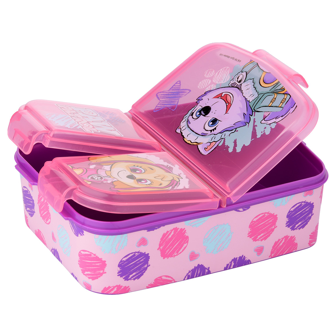 Topolino PAW Patrol Brotdose mit 3 Fächern pink / lila